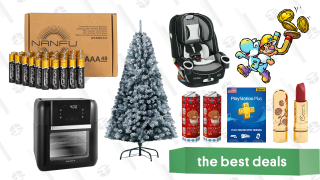 Friday's Best Deals: Insignia Air Fryer, 48 AAA Batteries, Graco 4Ever DLX Car Seat, PlayStation Plus, Flocked Snow Christmas Tree, Daelman's Stroopwafels, and More